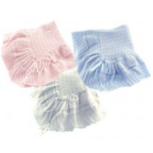 Pink, Blue, or White Knit Baby Shawl Crib Blanket