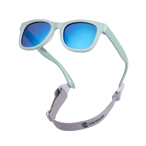 COCOSAND Flexible Baby Sunglasses with Strap Polarized UV Protection for Toddler Infant Newborn Boy Girl Age 0-24 Months