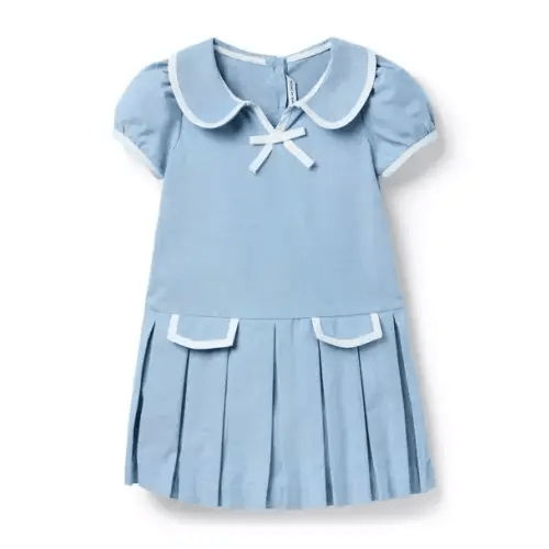 Girl Washed Indigo Heather The Oxford Pleated Dress by Janie and Jack