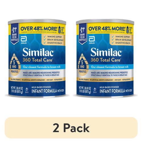 (2 pack) Similac 360 Total Care Infant Formula Powder, 30.8 oz Value Can