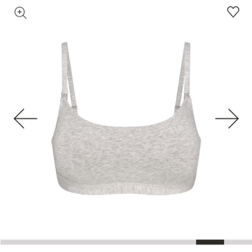 COTTON JERSEY MATERNITY NURSING SCOOP BRALETTE | LIGHT HEATHER GREY | SKIMS