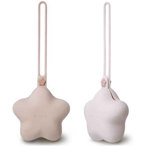 Moonkie Silicone Pacifier Holder Case, Cute Portable Pacifier Storage Case, 2 Pack