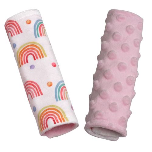 Car Seat Strap Covers for Babies Double-Sided Use Soft Infant Car Seat Strap Shoulder Pads Belt Covers for All Car Seats, Stroller, Pushcar, Baby Swing (Pink)