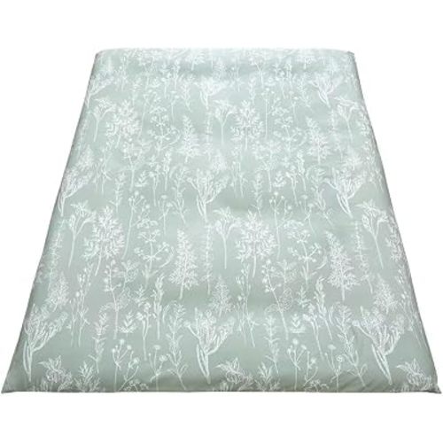 100% Microfiber Futon Cover for Japanese Futon Floor Mattress with Zipper Twin Full Queen Machine Washable Super Soft (Sage Green Plant, Full)