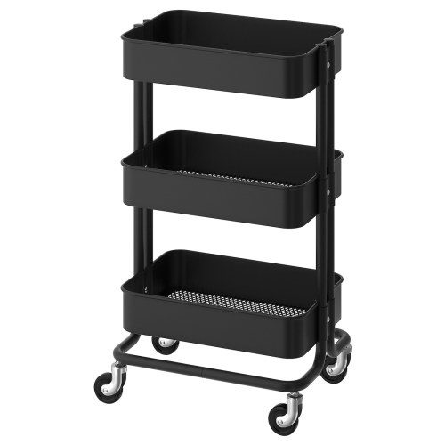 RÅSKOG Utility cart - black 13 3/4x17 3/4x30 3/4 "