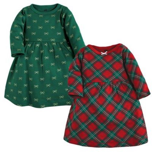 Hudson Baby Infant and Toddler Girl Cotton Dresses, Christmas Plaid, 0-3 Months