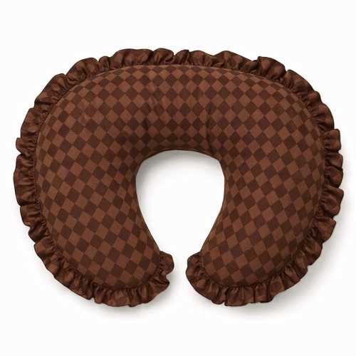 Brown Diamond Ruffle Nursing Pillow Cover Breastfeeding Pillow Cover for Baby Boys and Girls Baby Shower Gift Neutral Baby Pillow U Shape