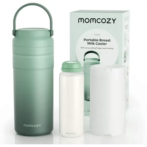 Momcozy Portable Breast Milk Cooler for Travel, 24H Ice-Free Cooling Breastmilk Storage Bottles Container, 12oz Leak Proof Outdoor Small Freezer, Baby Breastfeeding Essential Gift for New Moms