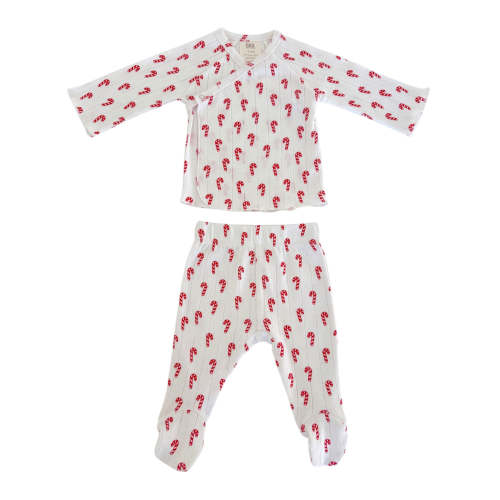 Candy Cane / Organic Pointelle Newborn Set