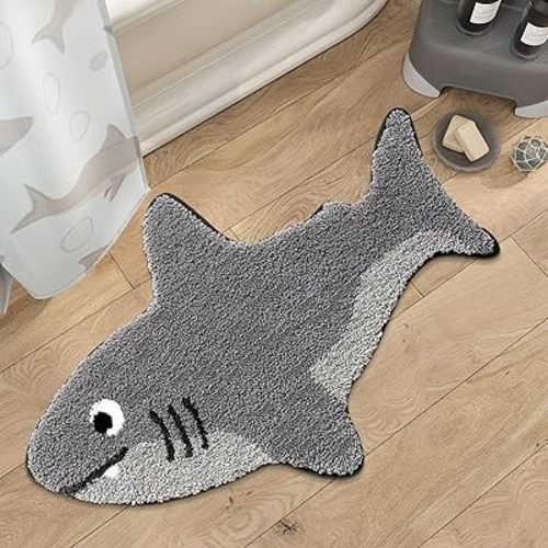 Ocean Animal Play Mat 20x32 Inch, Cute Animals Large Non Slip Super Soft Plush Area Rug for Kids Room Playroom Nursery Bedroom, Educational Washable Circular Floor Mat for Home Room Decorative