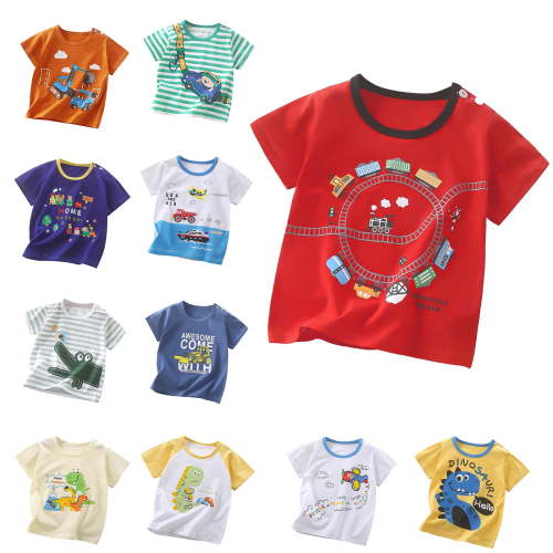 Bovxnpu Summer Boys Top, Toddler Boys Cotton T-Shirts, Printed Short Sleeves Men And Women T-shirts Summer Top Tees 9 Months