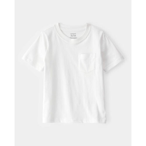 Toddler Solid Short-Sleeve Pocket Tee - White | Carter's