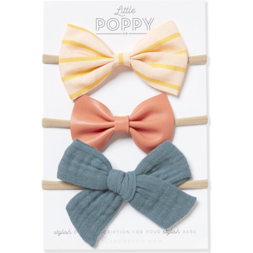 The Posy Three Bow Original Headband Set, Multi - Little Poppy Co. | Maisonette