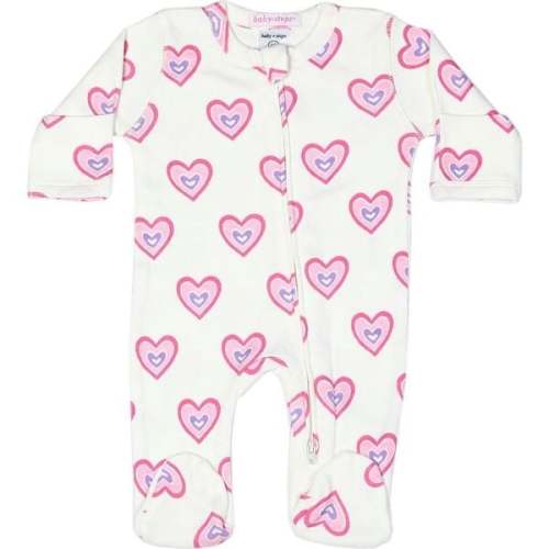 Baby Zipper Footie, Soft Hearts - Baby Steps | Maisonette