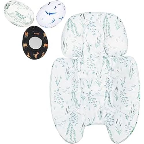 Newborn Insert and 3Pcs Replacement Toy Balls for Mamaroo, Breathable Reversible Infant Insert Compatible with Mamaroo Baby Swing & RockaRoo, Head & Body Support, Machine Washable