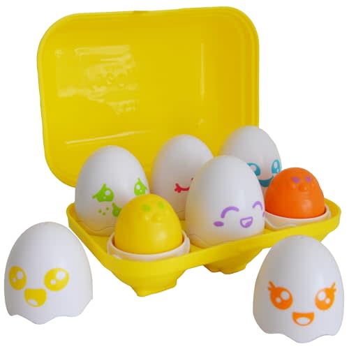 TOMY Toomies Hide & Squeak Eggs Toddler Toys - Matching and Sorting Games - Toddler Sensory Toys for Hand Eye Coordination and Color Recognition - Ages 6 Months and Up