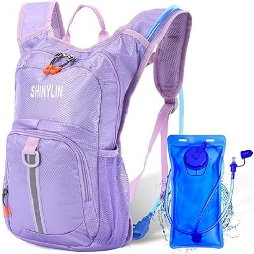 Kids Hydration Backpack with 1.5L Water Bladder Hiking Backpack Lightweight for Boys or Girls Children Biking Climbing Running Cycling