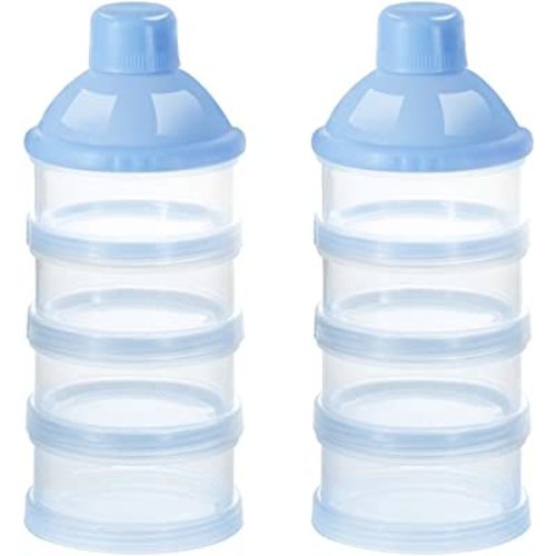 Accmor Formula Dispenser On The Go, 4 Compartments Stackable Formula Container for Travel, Baby Milk Powder Kids Snack Container, BPA Free