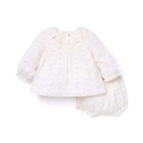 Jet Ivory Heart Baby Heart Ruffle Collar Matching Set by Janie and Jack