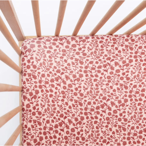 Mauve Floral Crib Sheet – Brave Little Ones