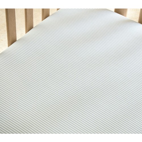 Oxford Stripe Organic Crib Fitted Sheet
