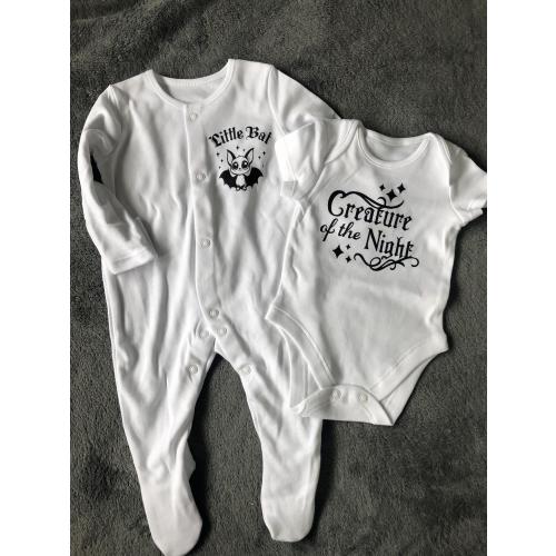 2 piece goth baby outfit, alternative baby clothes, goth style baby, creature of the night, goth baby shower gift, goth baby fashion