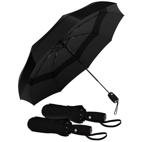REPEL Windproof Travel Umbrella - Compact & Withstands Winds up to 85MPH , Strongest Premium Auto Folding Umbrella for Rain and Sun - Durable, Light & Portable for Women & Men , Fits Backpack & Cars