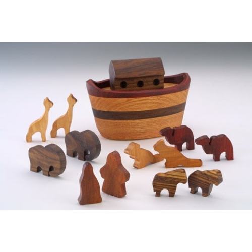 Wooden Noah&#39;s Ark Puzzle, Mini Noah&#39;s Ark, Wood Toy, Religious Toy