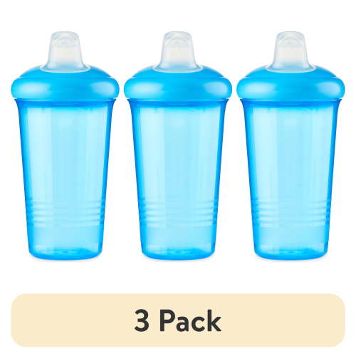 (3 pack) Parent's Choice Non-Spill Soft Spout Sippy Cup, Blue, Unisex, 9 fl oz
