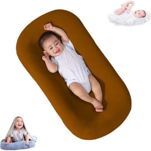 Baby Lounger, Baby Lounger for Newborn, Infant Lounger for Home and Trave (Brown)