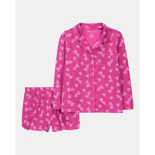 Kid Barbie Coat Style Loose Fit 2-Piece Pajamas - Pink | Carter's