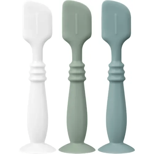 3 Packs Silicone Diaper Cream Applicator with Suction Base, Diaper Cream Spatula Applicator for Babies, Soft Silicone Diaper Cream Brush (White/Sage/Ether)