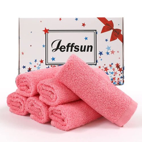 Baby Washcloths 6 Pack, 10x10 inch Heavenly Soft Pink Wash Cloths for Face and Body, Gentle & Safe Face Towel on Sensitive Skin, Baby Essentials Bath Shower Gifts for Girl Infant Kid Toddler Children
