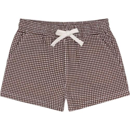 boys cocoa gingham ultra-soft twill shorts
