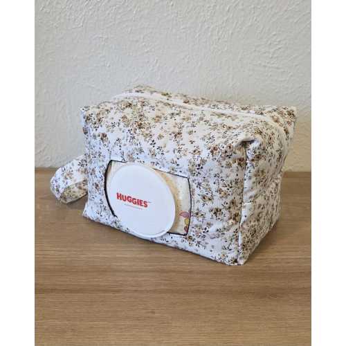 Brown Floral Diaper and Wipe Pouch | Quick On The Go Diaper Bag | Diaper Pouch | Diaper Bag | Baby Shower Gift | Handmade | Dipes&Wipes