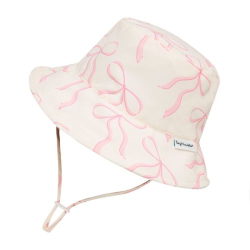 Tiny Twinkle Sun Hat with UPF 50+ UV Protection and Adjustable Brim for Toddlers (Bubblegum Bows, 0-6 Months)