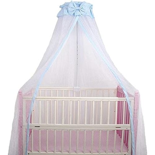 Breathable Crib Netting Bed Curtains Canopy for Kids Mosquito Net Bedroom Decor (Blue, Mosquito net)