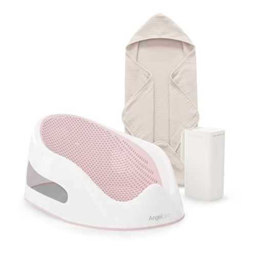 Angelcare Baby Bath Support, Pink, Birth to 6 Months, Made in Canada