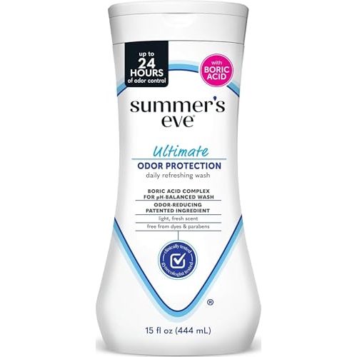 Summer's Eve Feminine Wash, Ultimate Odor Protection, Boric Acid, 15 Fl Oz