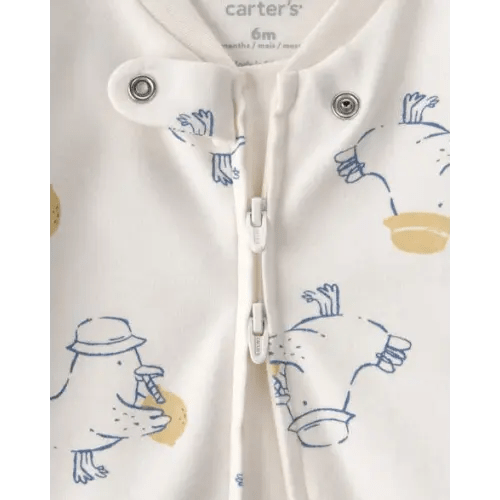 Baby Duck 2-Way Zip 100% Cotton Sleep & Play Pajama - Cream | Carter's