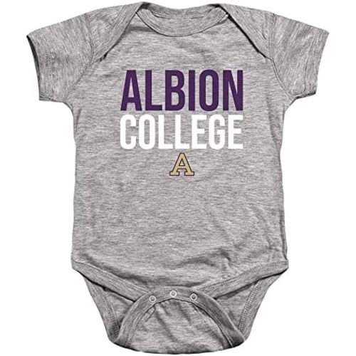 Albion College Official Stacked Unisex Infant Snap Suit for Baby
