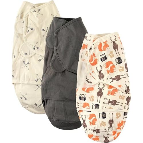 Hudson Baby Unisex Baby Cotton Swaddle Wrap, Forest Animals, 0-3 Months