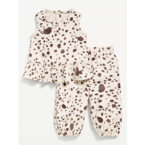 Printed Sleeveless Top and Pants Set for Baby