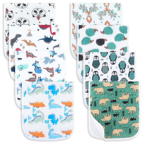 Burp Cloths Large Size Super Absorbent and Soft Baby Spit Up Burping Rags Baby Burp Cloth Set for Boys and Girls 8 Pack