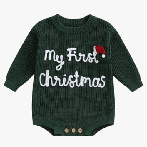 Adobabirl Baby Girl Boy Knitted Sweater Bubble Romper Long Sleeve Jumpsuit Festival Outfit Fall Winter Spring Clothes