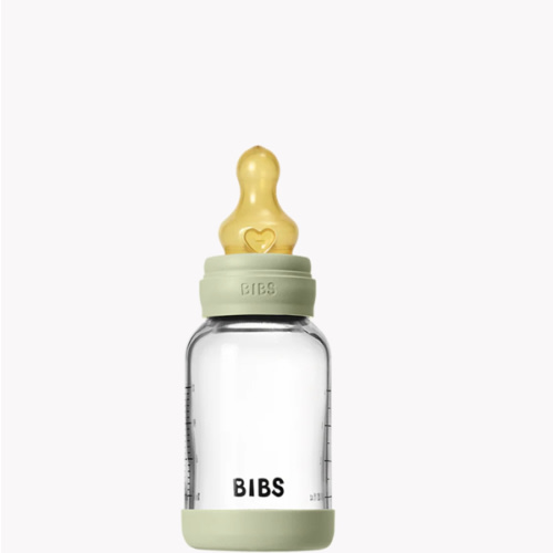 BIBS Baby Glass Bottle Set 4oz Latex - Sage | Anti-Colic & Durable – Bibsworld store US