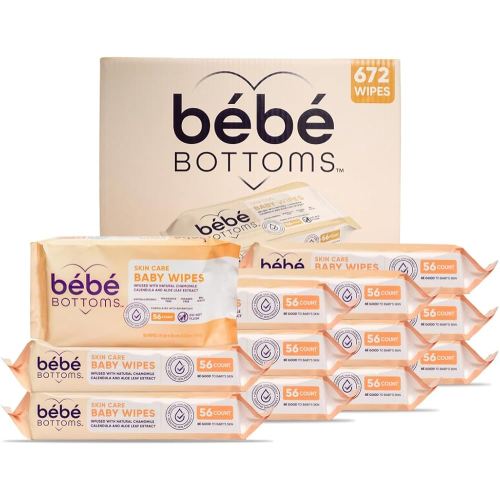 Bébé Bottoms Hypoallergenic Facial Cloth and Baby Wipes - Fragrance & Paraben Free, Sensitive Skin Friendly - Travel Essentials, Baby Essentials - Ideal for On-the-Go Families (672 Count)