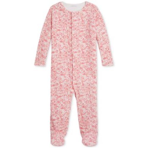 Baby Girls Floral Velour Coverall