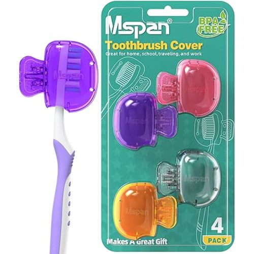 Mspan Electric Toothbrush Head Cover: Sonic Toothbrush Cap Travel Protector Plastic Brush Pod Protection Clip Case Value Pack
