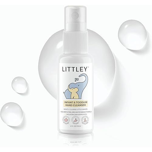 Think Smarter Products Littley Infant & Toddler Hand Cleanser with Hypochlorous Acid, Gently Cleans Dirt & Germs, Non-Toxic & Alcohol-Free, Safe for Sensitive Skin, 2oz Travel-Size Spray Bottle